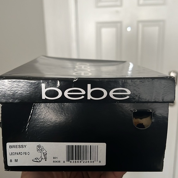 Bebe Leopard Print Tie Up Heels Sz 8 Great Condition - Picture 3 of 3